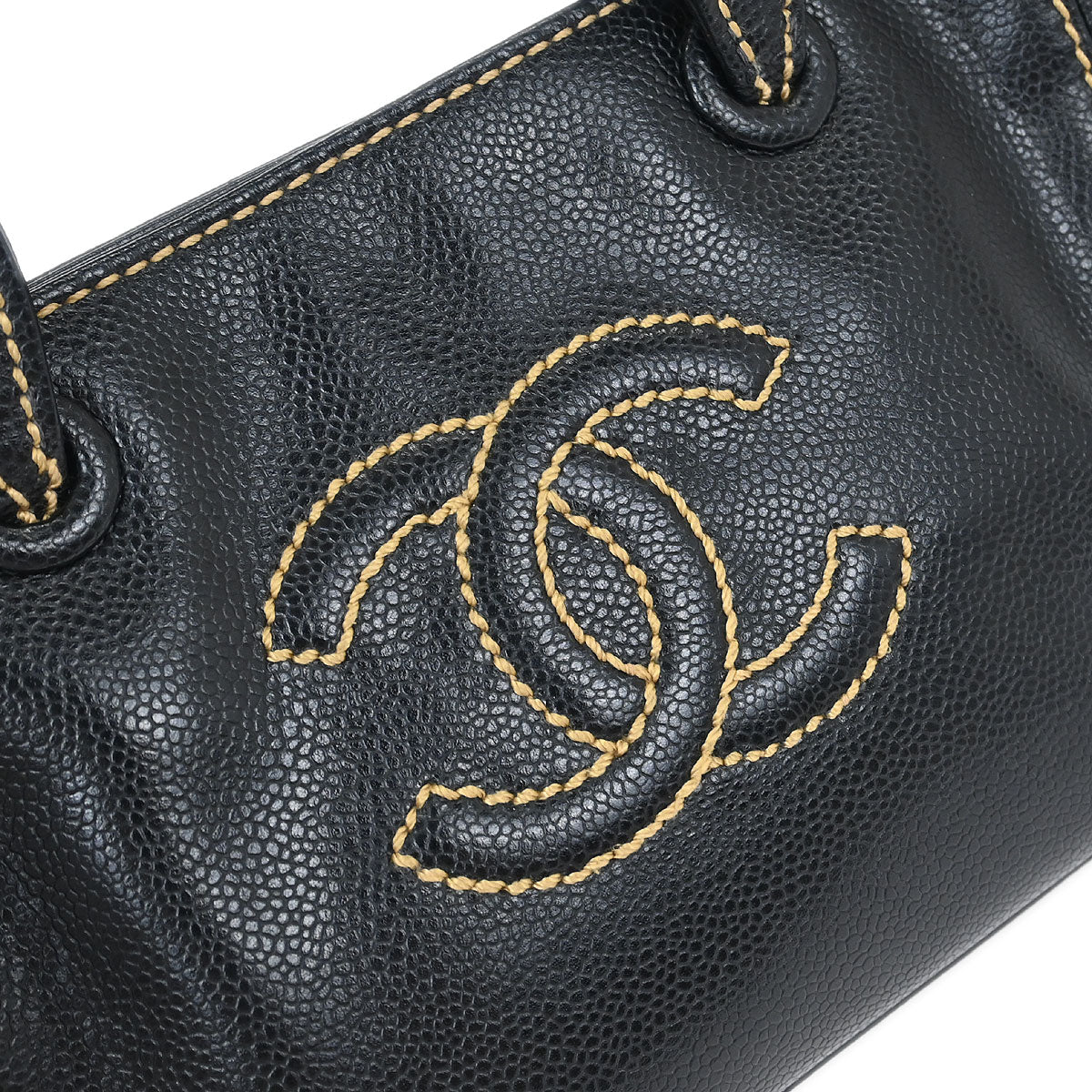 Chanel Black Caviar Wild Stitch Tote Bag