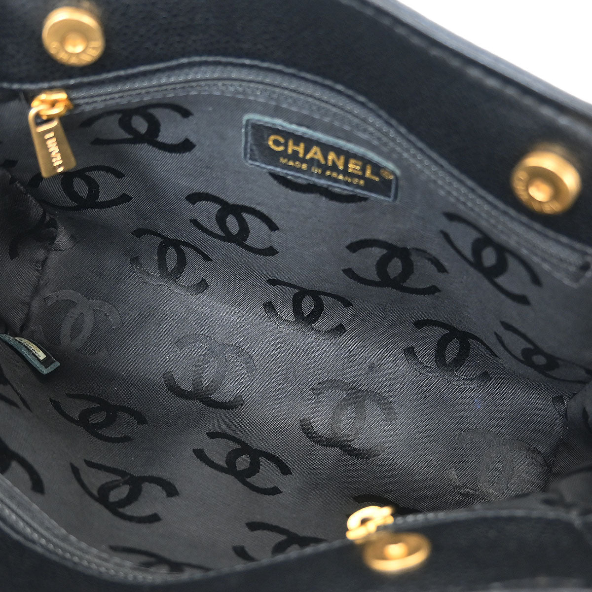Chanel Black Caviar Wild Stitch Tote Bag