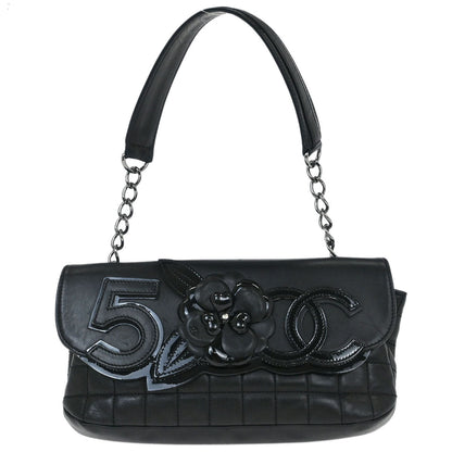 Chanel Black Lambskin No.5 Choco Bar Shoulder Bag