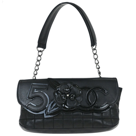 Chanel Black Lambskin No.5 Choco Bar Shoulder Bag