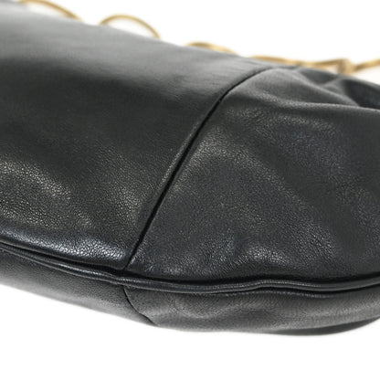 Chanel 2002-2003 Black Lambskin Chain Hobo Handbag