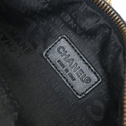 Chanel 2002-2003 Black Lambskin Chain Hobo Handbag
