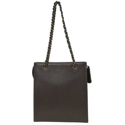 Chanel Brown Calfskin Shoulder Tote Bag