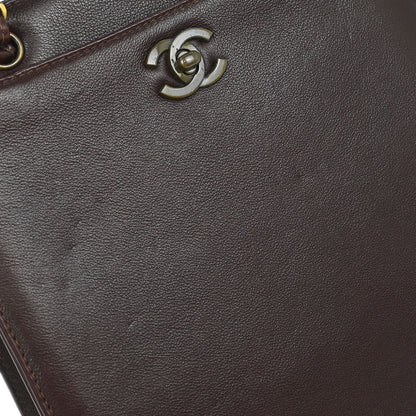 Chanel Brown Calfskin Shoulder Tote Bag