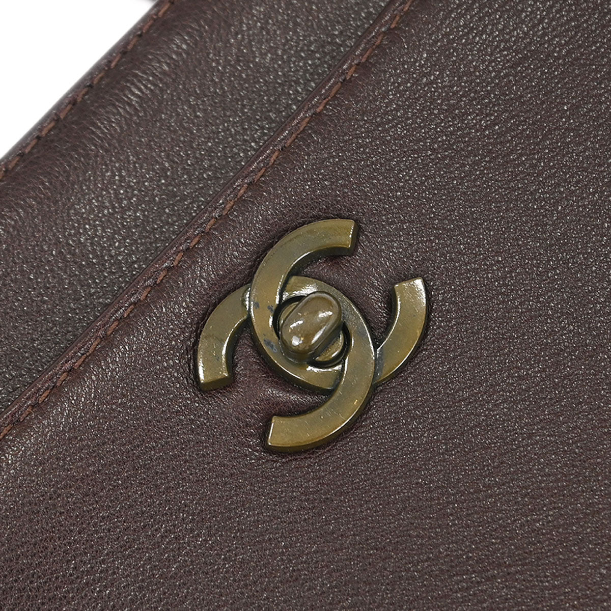 Chanel Brown Calfskin Shoulder Tote Bag