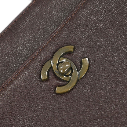 Chanel Brown Calfskin Shoulder Tote Bag