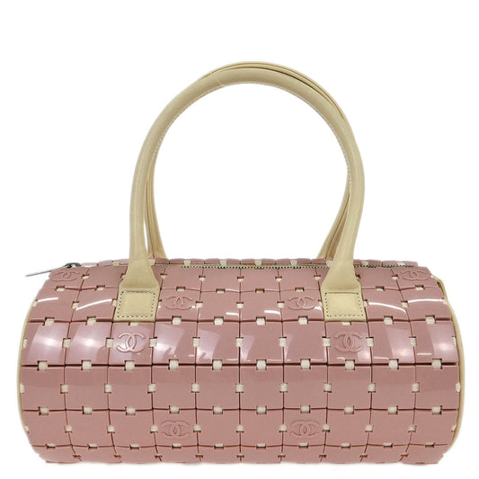 Chanel Pink Acrylic Puzzle Bag Barrel Handbag