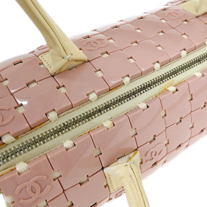 Chanel Pink Acrylic Puzzle Bag Barrel Handbag