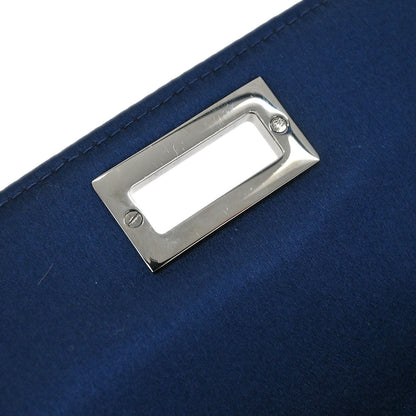 Chanel Navy Satin Mademoiselle Lock Choco Bar Handbag