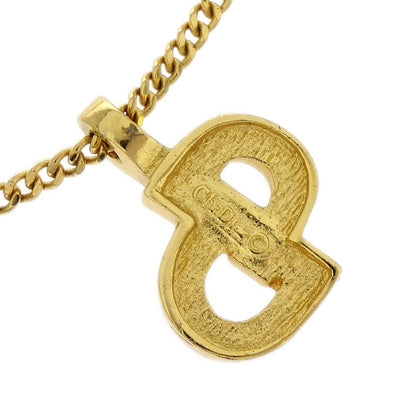 Christian Dior Necklace Pendant Gold Rhinestone