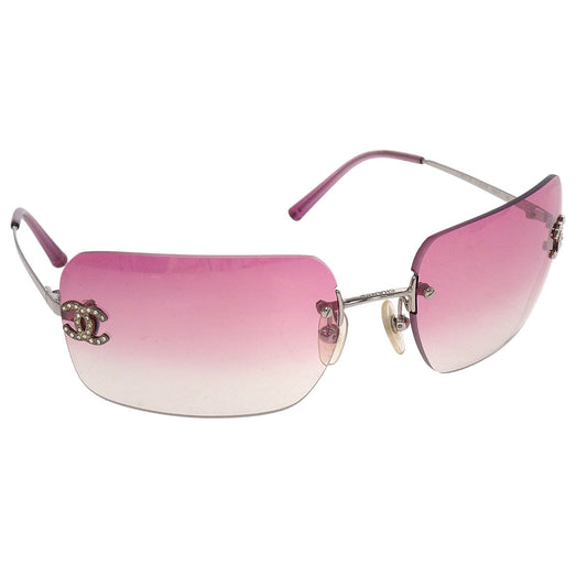 Chanel Sunglasses Eyewear Pink Rhinestone Small Good