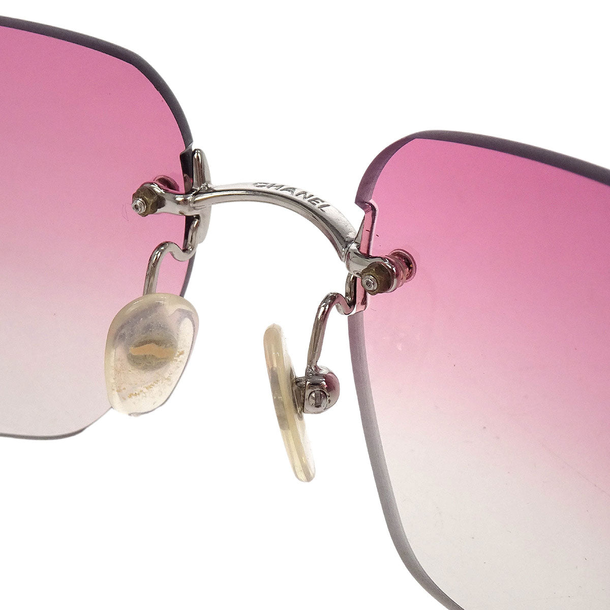 Chanel Sunglasses Eyewear Pink Rhinestone Small Good