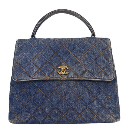 Chanel Blue Denim Kelly Handbag