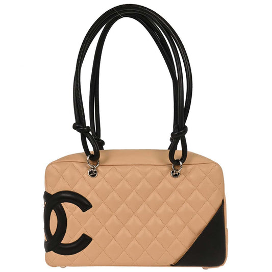 Chanel Beige Calfskin Cambon Ligne Bowling Bag
