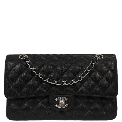 Chanel Black Caviar Medium Classic Double Flap Shoulder Bag