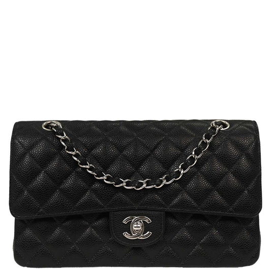 Chanel Black Caviar Medium Classic Double Flap Shoulder Bag