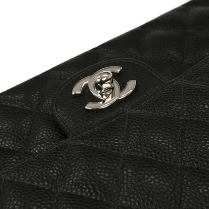 Chanel Black Caviar Medium Classic Double Flap Shoulder Bag