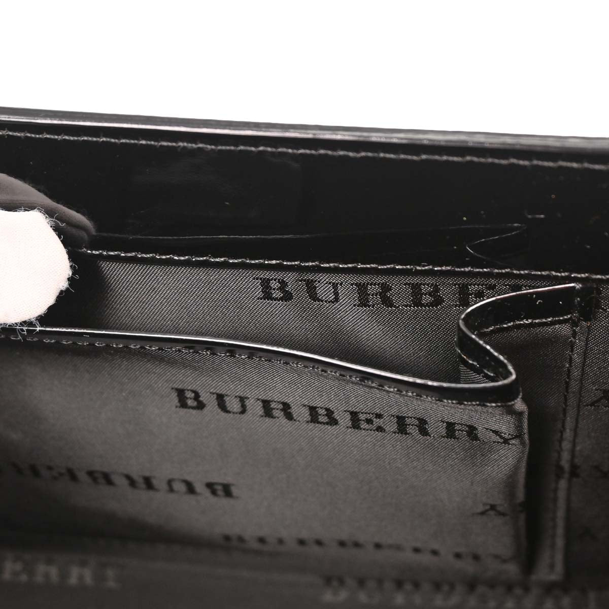 Burberry Black Patent Leather Handbag