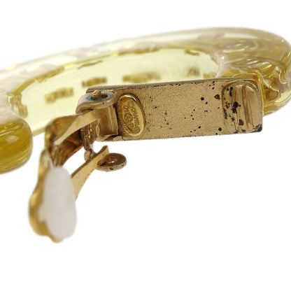 Chanel Hoop Crescent Moon Earrings Clip-On Gold 01P