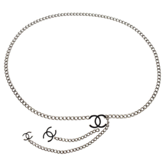 Chanel Chain Belt Silver CC Small Good 05V