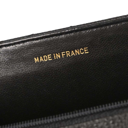 Chanel Black Caviar Chevron Shoulder Bag