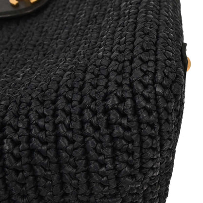 Chanel Navy Straw Tote Handbag
