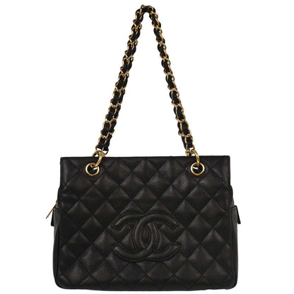 Chanel Black Caviar Petite Timeless Tote PTT Chain Handbag