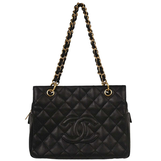Chanel Black Caviar Petite Timeless Tote PTT Chain Handbag
