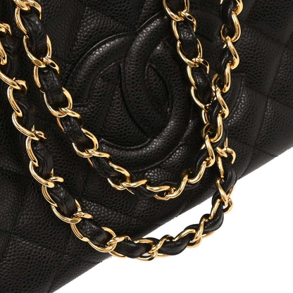 Chanel Black Caviar Petite Timeless Tote PTT Chain Handbag