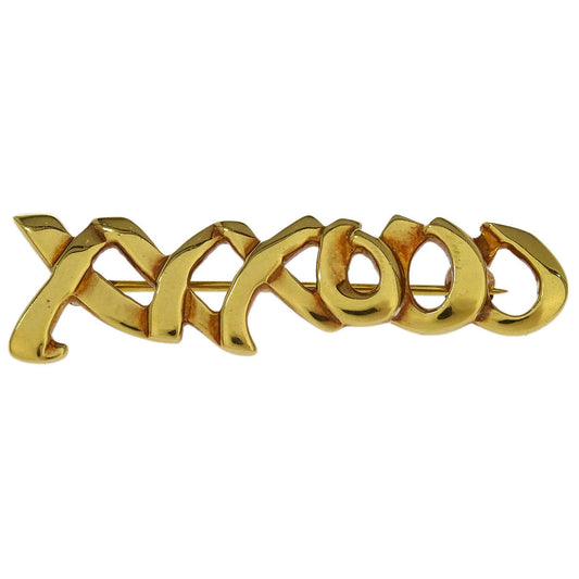 Tiffany & Co. Love & Kiss Brooch Pin Gold 750