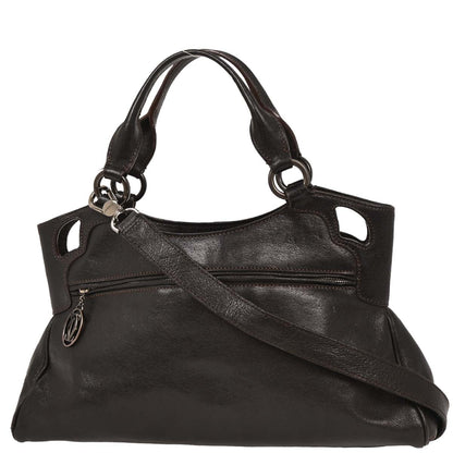 Cartier Black Marcello 2way Shoulder Handbag