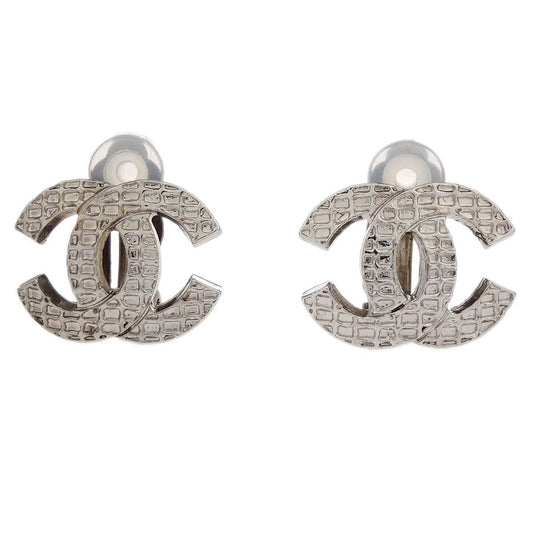 Chanel Silver CC Earrings Clip-On 00A