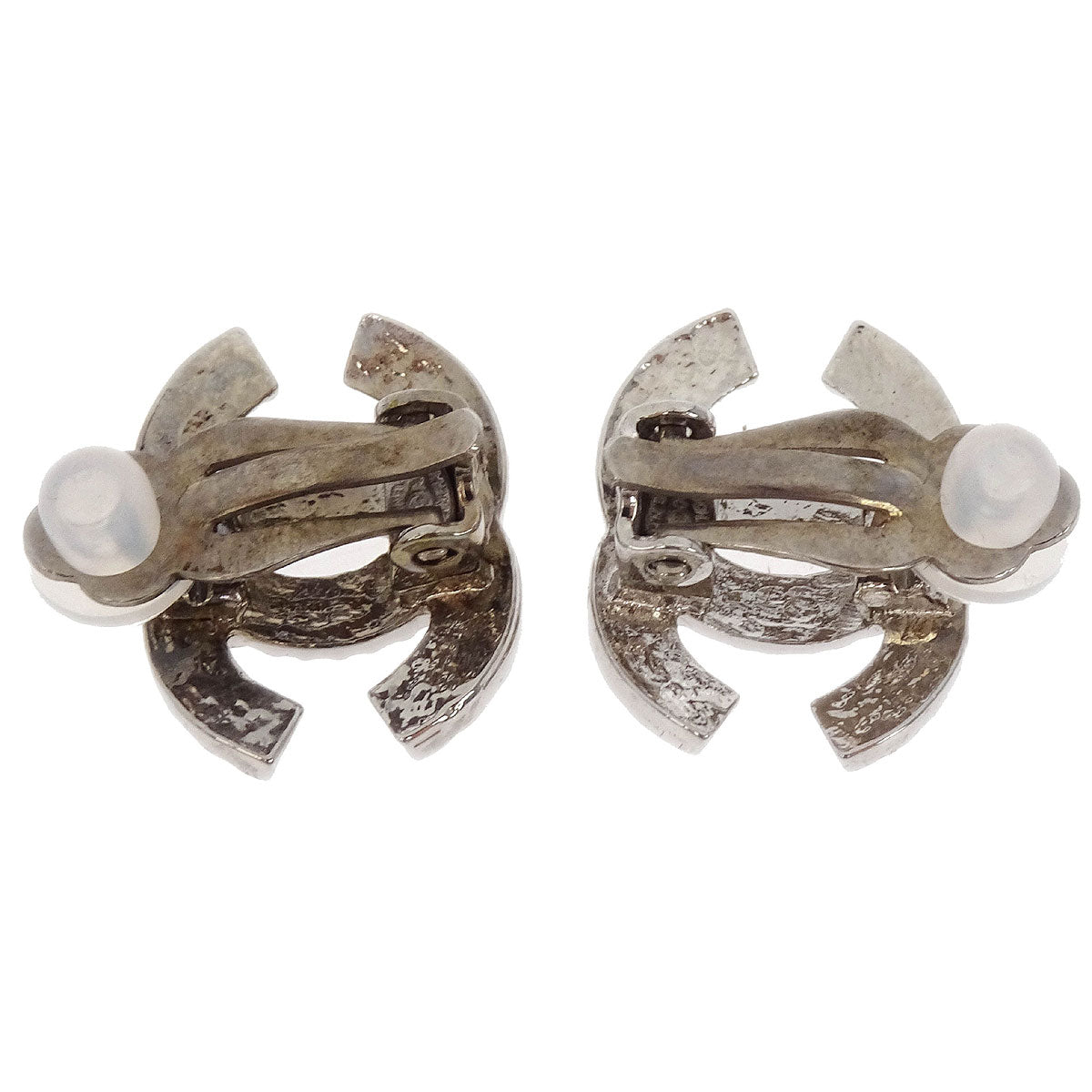 Chanel Silver CC Earrings Clip-On 00A