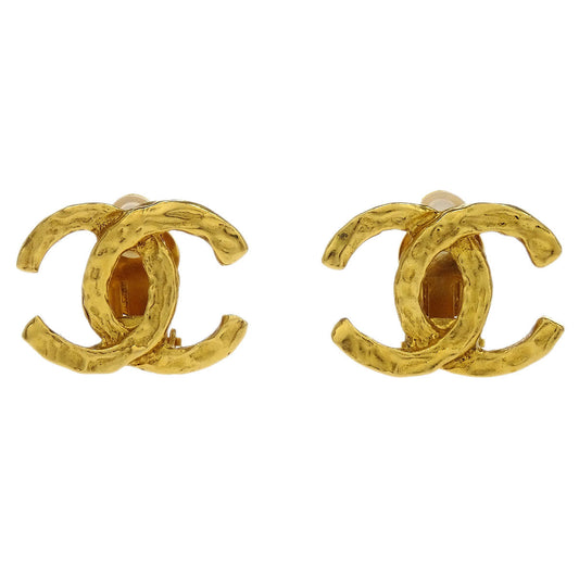 Chanel CC Earrings Clip-On Gold