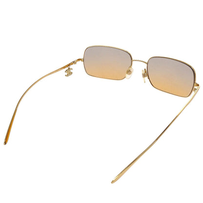 Chanel Sunglasses Eyewear Brown Rhinestone Small Good