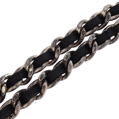 Chanel Silver Black CC Chain Belt 96P Small Good