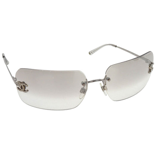 Chanel Sunglasses Eyewear Gray Rhinestone Small Good