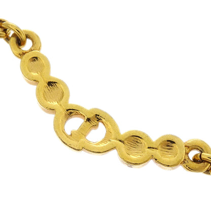 Christian Dior Necklace Pendant Gold Rhinestone