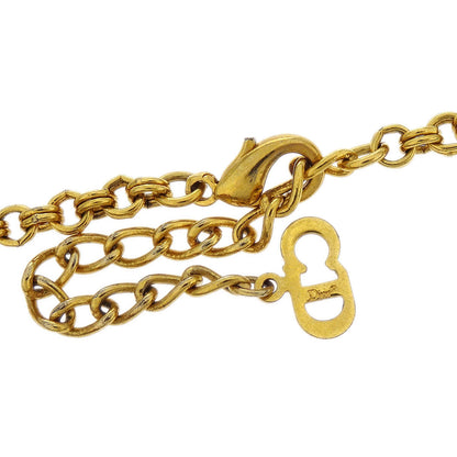 Christian Dior Necklace Pendant Gold Rhinestone