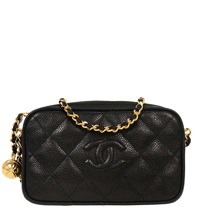 Chanel Black Caviar Camera Bag Mini