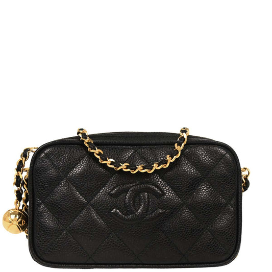 Chanel Black Caviar Camera Bag Mini