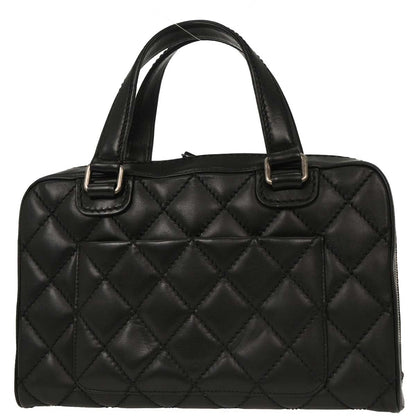 Chanel Black Calfskin Wild Stitch Top Handle Handbag