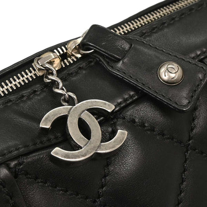 Chanel Black Calfskin Wild Stitch Top Handle Handbag