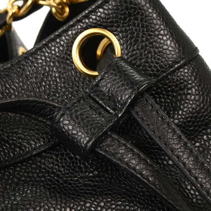 Chanel Black Caviar Triple CC Bucket Shoulder Bag
