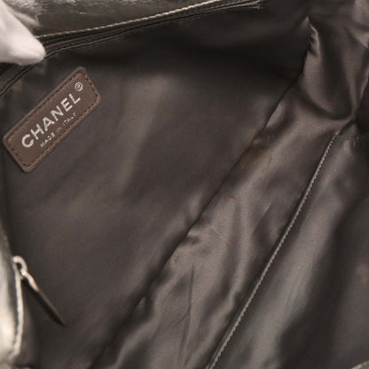 Chanel Silver Perforated Lambskin Handbag