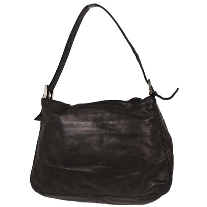 Fendi Black Lambskin Baguette Mamma Handbag