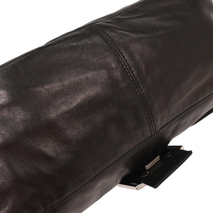 Fendi Black Lambskin Baguette Mamma Handbag