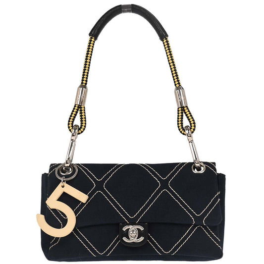 Chanel Navy Canvas No. 5 Handbag