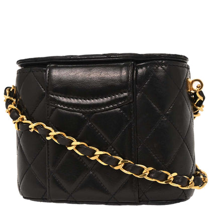Chanel Black Lambskin Vanity Shoulder Bag
