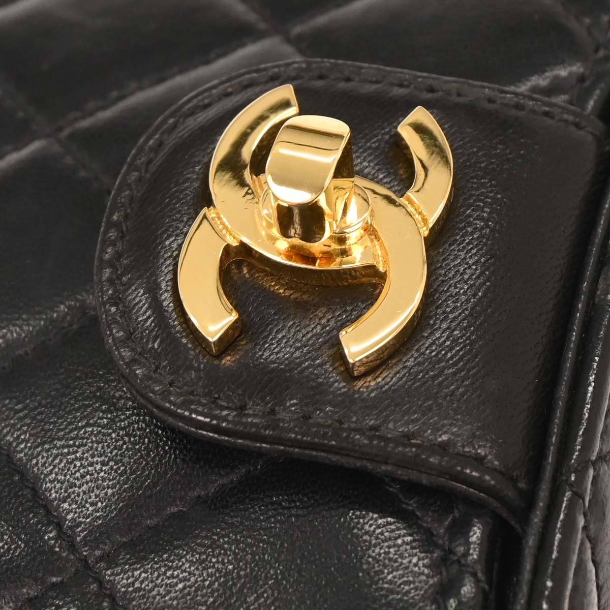 Chanel Black Lambskin Vanity Shoulder Bag